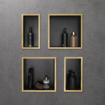 Настенная ниша Hansgrohe XtraStoris Individual 56095140 с дизайнерской рамкой 30х15х10 см, черный матовый/матовая бронза, фото №3