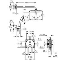 Душевая система скрытого монтажа с термостатом Grohe Grohtherm 34872000, фото №3