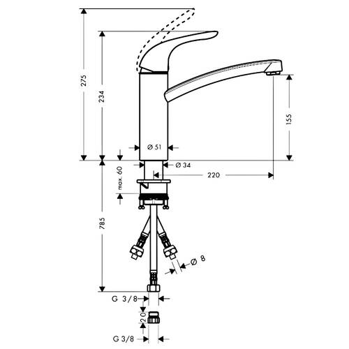 Змішувач для кухні Hansgrohe Focus M41 31804000 хром, фото 2