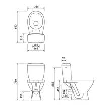 Унітаз-компакт Cersanit Milos 817 KA010 (K681-009)  із сидінням з поліпропілену, білий, фото №3