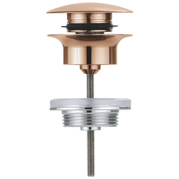 Донний клапан для раковини Grohe 65807DL0 клік-клак, теплий захід сонця (брашоване рожеве золото), фото 2