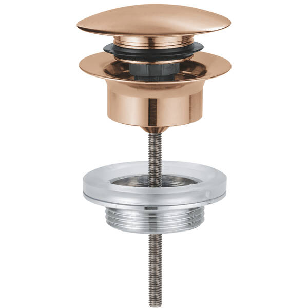 Донний клапан для раковини Grohe 65807DL0 клік-клак, теплий захід сонця (брашоване рожеве золото), фото 1