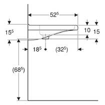 Раковина Geberit Selnova Comfort Square 500.785.00.7 55 см для людей с ограниченными физическими возможностями, фото №4