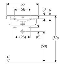 Раковина Geberit Selnova Comfort Square 500.785.00.7 55 см для людей с ограниченными физическими возможностями, фото №3