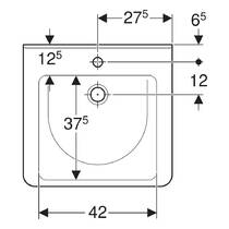 Раковина Geberit Selnova Comfort Square 500.785.00.7 55 см для людей с ограниченными физическими возможностями, фото №2