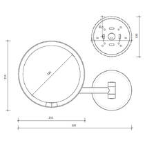 Косметическое зеркало Decor Walther Just Look Plus WD 0125800 с увеличением х5 и подсветкой, хром, фото №2