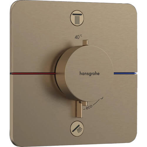 Змішувач прихованого монтажу для душу Hansgrohe ShowerSelect Comfort Q 15583140 з термостатом, на 2 споживачі, бронза, фото 1