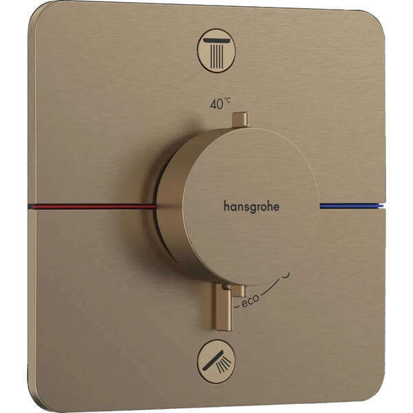 Змішувач прихованого монтажу для душу Hansgrohe ShowerSelect Comfort Q 15583140 з термостатом, на 2 споживачі, бронза, фото 1