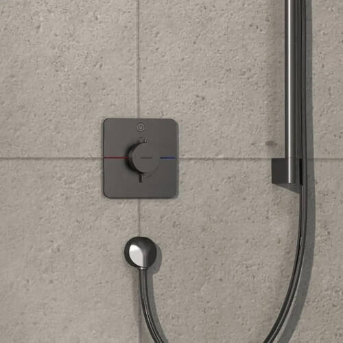 Смеситель скрытого монтажа для душа Hansgrohe ShowerSelect Comfort Q 15581340 с термостатом, на 1 потребитель, черный матовый хром, фото 4