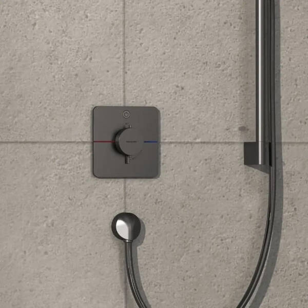 Смеситель скрытого монтажа для душа Hansgrohe ShowerSelect Comfort Q 15581340 с термостатом, на 1 потребитель, черный матовый хром, фото 4