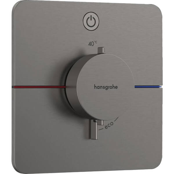 Смеситель скрытого монтажа для душа Hansgrohe ShowerSelect Comfort Q 15581340 с термостатом, на 1 потребитель, черный матовый хром, фото 1