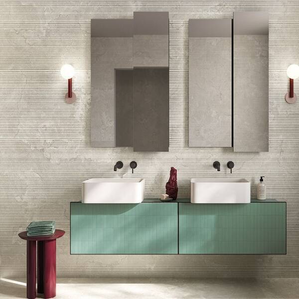 DR01BAR DORSET BIANCO CROSS CUT RIBBED SQ.120X60 — фото 2