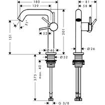 Змішувач для раковини Hansgrohe Tecturis S CoolStart EcoSmart+ 73340140 бронза матовий, фото №2