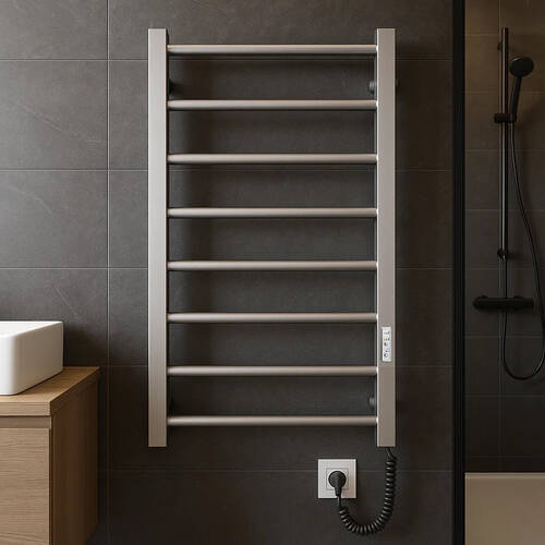 Рушникосушарка електрична Маріо Токіо-I 800х500/80 TR К 120 Вт, з таймером-регулятором, сатин, фото 1