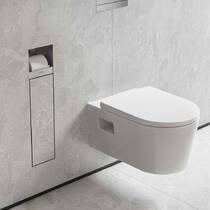 Держатель для туалетной бумаги и щетки Hansgrohe XtraStoris Rock 56062800 матовая нержавеющая сталь, фото №3