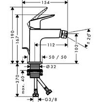 Змішувач для біде Hansgrohe Logis 71201000 хром, фото №2