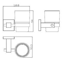 Стакан Genwec Formentera series GW05 14 04 01 с держателем, хром матовый, фото №2