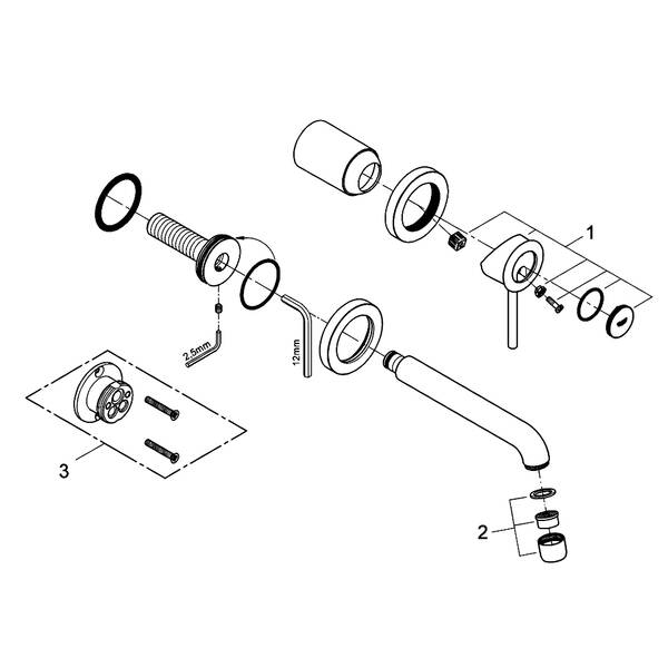 Змішувач прихованого монтажу для раковини Grohe BauClassic 2029200C, фото 4