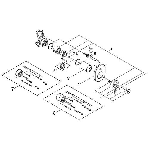 Смеситель скрытого монтажа для ванны Grohe BauClassic 29047000, фото 3