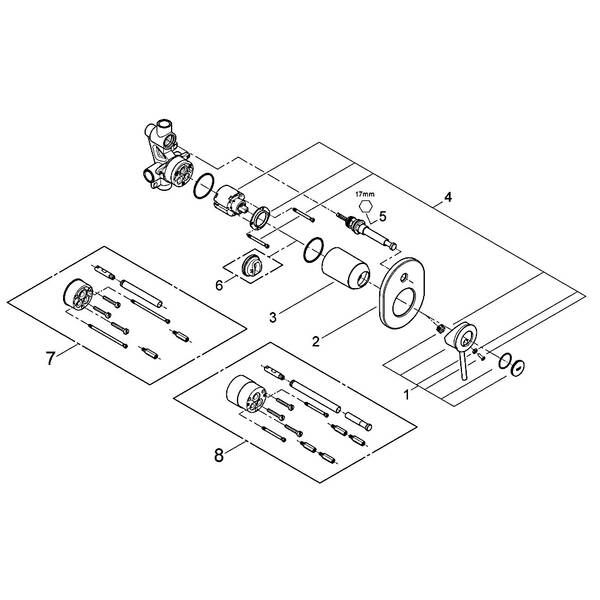 Змішувач прихованого монтажу для ванни Grohe BauClassic 29047000, фото 3