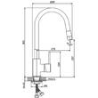 Змішувач для кухні Primera Nova 5417030 з гнучким виливом, хром, фото 2