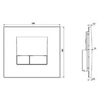Комплект В621 Tech Line Base: підвісний унітаз City Cleanon, дюропластове сидіння, кнопка Base Smart глянцевий хром, фото №5