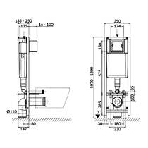 Комплект В621 Tech Line Base: підвісний унітаз City Cleanon, дюропластове сидіння, кнопка Base Smart глянцевий хром, фото №3