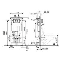 Комплект B656: інсталяція Tech Line Opti, унітаз Carina Clean On, дюропластове сидіння Carina Slim, SoftClose, легке зняття, кнопка змива OPTI A2 глянцевий хром, фото №3