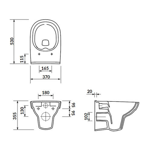 Комплект B656: інсталяція Tech Line Opti, унітаз Carina Clean On, дюропластове сидіння Carina Slim, SoftClose, легке зняття, кнопка змива OPTI A2 глянцевий хром, фото 4