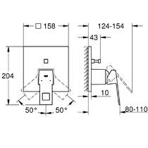 Змішувач прихованого монтажу для ванни/душу Grohe Eurocube 24062DC0 суперсталь, фото №4
