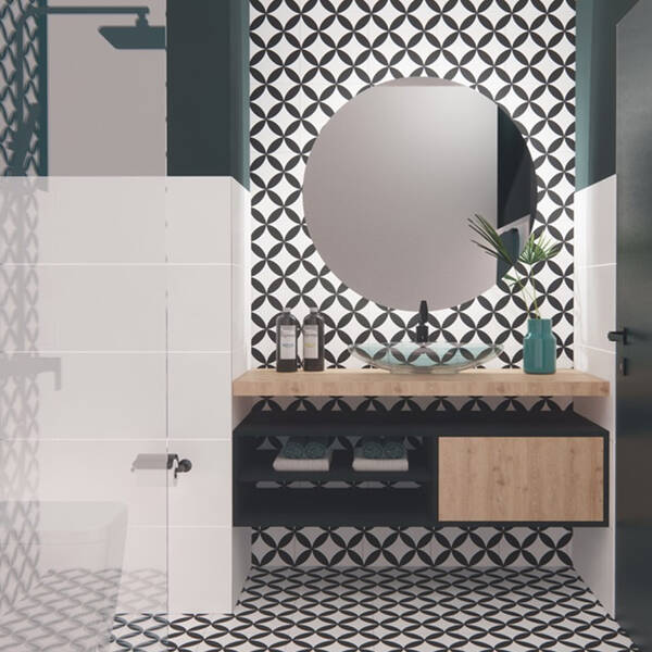 Керамогранит Almera Ceramica (Spain) Pris.Pre. Circle Black 45х45
