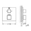 Смеситель скрытого монтажа для душа Grohe Grohtherm Cube 24154AL0 с термостатом на 2 выхода, темный графит матовый, фото 4
