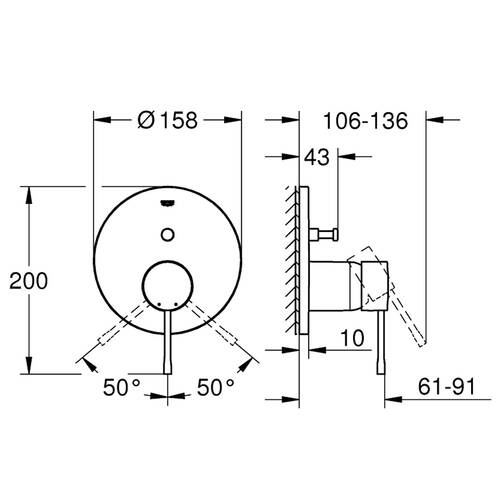 Змішувач прихованого монтажу для ванни/душу Grohe Essence 24167DL1 теплий захід сонця (рожеве золото), фото 4