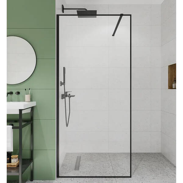 Душевое ограждение Walk-In Devit Style DS80200B 80x200 см, профиль черный мат, фото 2