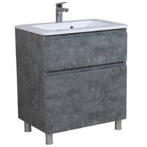 Тумба Аква Родос Акцент 7037 підлогова сірий мармур з раковиною Альфа 80 см, фото №1