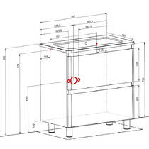Тумба Аква Родос Акцент 7037 підлогова сірий мармур з раковиною Альфа 80 см, фото №2