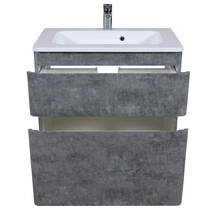 Тумба Аква Родос Акцент 7037 підлогова сірий мармур з раковиною Альфа 80 см, фото №5