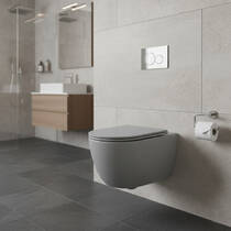 Унитаз подвесной Simas Trevi TR18/F85 /TR004 безободковый с сиденьем Soft Close, цвет cemento