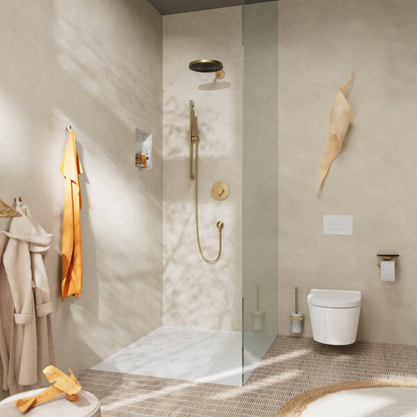 Ручной душ Hansgrohe Pulsify S EcoSmart+ 24126140 бронза матовый