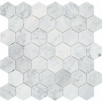 Мозаика Mozaico De Lux C-Mos Hexagon Bianco Carrara Pol 30,5х30,5 см, фото №1