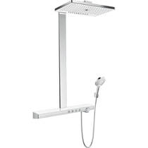 Душевая система Hansgrohe Rainmaker Select Showerpipe 460 3jet EcoSmart 27029400 с термостатом белый хром, фото №1