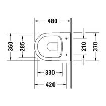 Унітаз підвісний Duravit ME by Starck 2530092000 безобідковий, білий глянець, фото №2