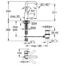 Смеситель для раковины Grohe Essence 24174AL1 L-размер, темный графит матовый, фото №4