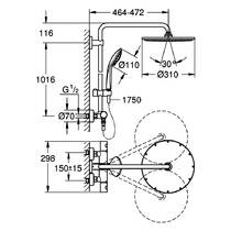 Душевая система Grohe Euphoria System 310 26075AL0 с термостатом графит темный матовый, фото №2