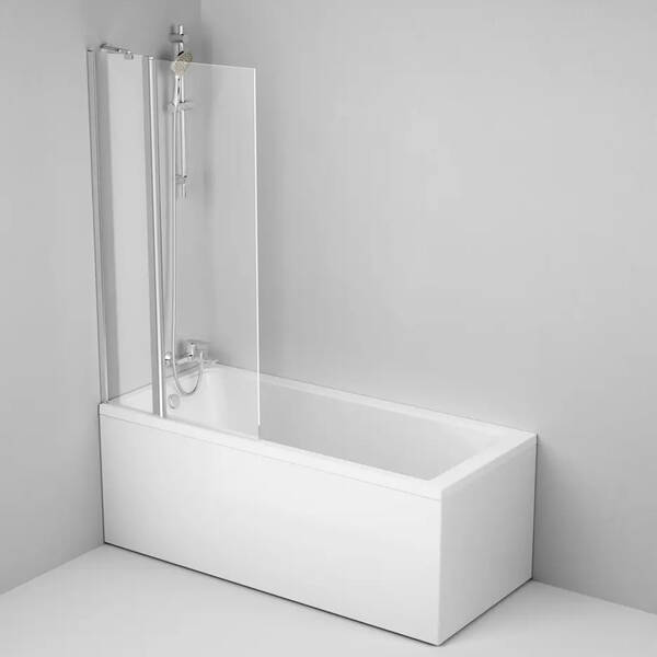 Шторка для ванны AM PM Gem WU90BS-D3W5-140CT 80х140 см, распашная с неподвижной стенкой, профиль хром, стекло прозрачное, фото 2