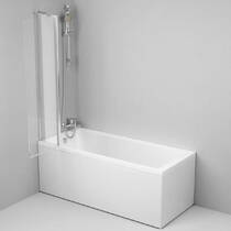 Шторка для ванни AM PM Gem WU90BS-D3W5-140CT 80х140 см, розпашна з нерухомою стінкою, профіль хром, скло прозоре, фото №3