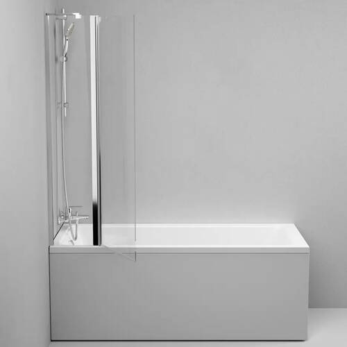 Шторка для ванны AM PM Gem WU90BS-D3W5-140CT 80х140 см, распашная с неподвижной стенкой, профиль хром, стекло прозрачное, фото 4