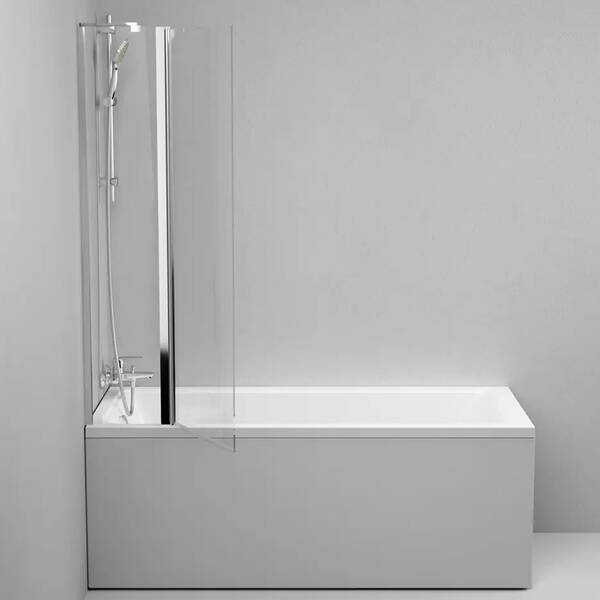 Шторка для ванны AM PM Gem WU90BS-D3W5-140CT 80х140 см, распашная с неподвижной стенкой, профиль хром, стекло прозрачное, фото 4