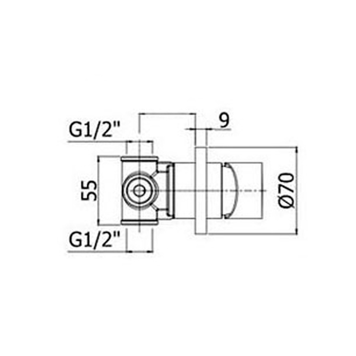 LIG010ST70 Light Змішувач для душу прихованого монтажу, steel looking (1 сорт)