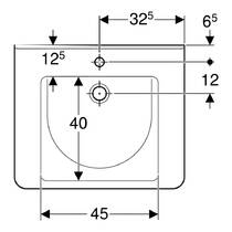 Раковина Geberit Selnova Comfort Square 500.788.01.7 65 см для людей с ограниченными физическими возможностями, белый глянец, фото №2
